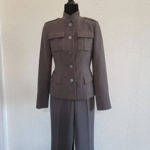 Olive Calvin Klein Stretch Two-Piece Suit